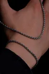 Erkek Gümüş Kolye Bileklik Set - 3mm Arnavut Zinciri Gümüş Kolye Bileklik Set