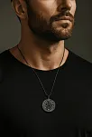 Erkek Kadın Aşk Tılsımı Ve Maton Tetragram İşlemeli Siyah Yassı Snake Zincir Çelik Kolye