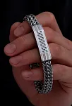 Erkek Çelik Bileklik - Bukle Model Çift Sıra Örüm Zincir Çelik Bileklik Erkek Çelik Bileklik - Bukle Model Çift Sıra Örüm Zincir Çelik Bileklik
