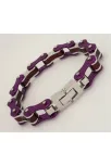 Bisiklet Motosiklet Zinciri Erkek Bayan Çelik Bileklik Mor Bordo