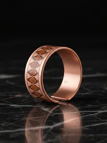 Kadın Bakır Yüzük - Lenka Model Özel Baskı Metal Kutu Ve Kuvars Taşı