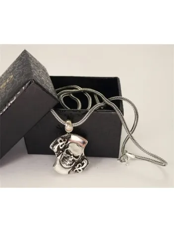 Gotik Kurukafa Gümüş Erkek Kolye Zincir
