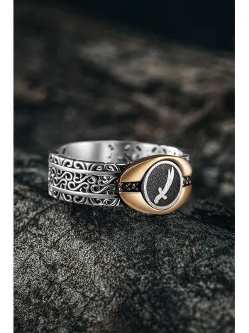 Erkek Gümüş Yüzük - Zirkon Taşlı Zülfikar Kılıcı Model 2 Mührü Erkek Yüzük Erkek Gümüş Yüzük - Zirkon Taşlı Zülfikar Kılıcı Model 2 Mührü Erkek Yüzük