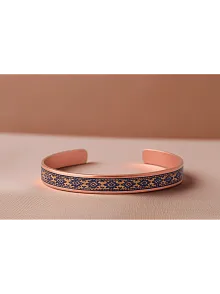 Kadın Bakır Bileklik - Anna Model Özel Baskı Metal Kutu Ve Kuvars Taşı