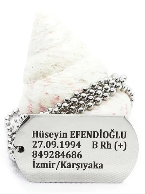 Asker Künyesi Paslanmaz Çelik Kolye Zincir