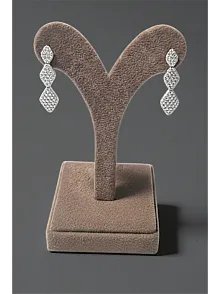 Kadın Gümüş Küpe - Kleopatra Model Zirkon Taşlı Su Yolu Küpe