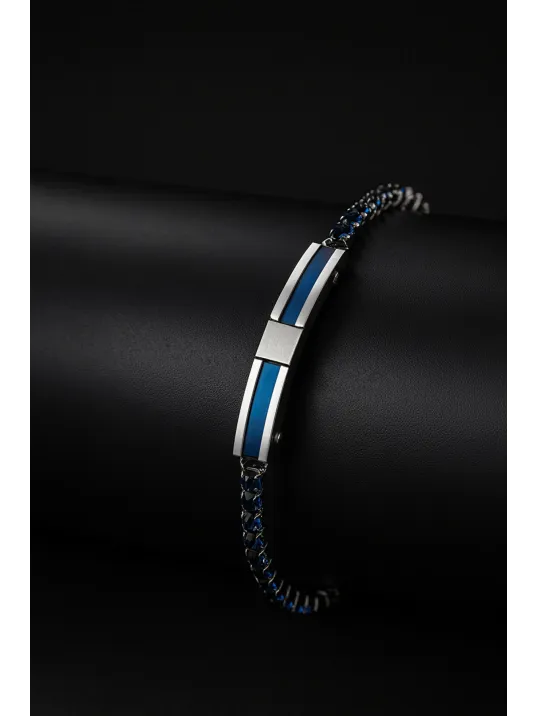 Erkek Çelik Bileklik - Lacivert Zirkon Taşlı Plaka Erkek Çelik Bileklik Erkek Çelik Bileklik - Lacivert Zirkon Taşlı Plaka Erkek Çelik Bileklik