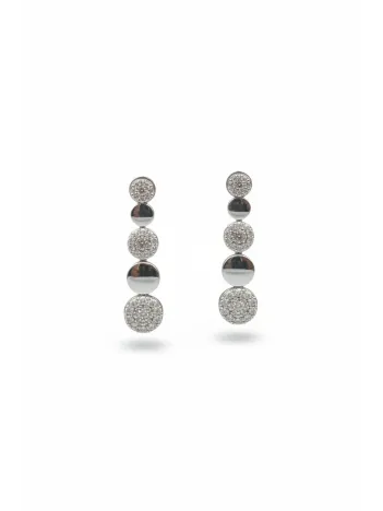 Kadın Gümüş Küpe- 925 Ayar Zirkon Taşlı Hürrem Su Yolu Model Gümüş Kadın Küpe