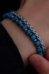 Erkek Çelik Bileklik - Mavi Boncuk Kral Zincir Çelik Bileklik Erkek Çelik Bileklik - Mavi Boncuk Kral Zincir Çelik Bileklik