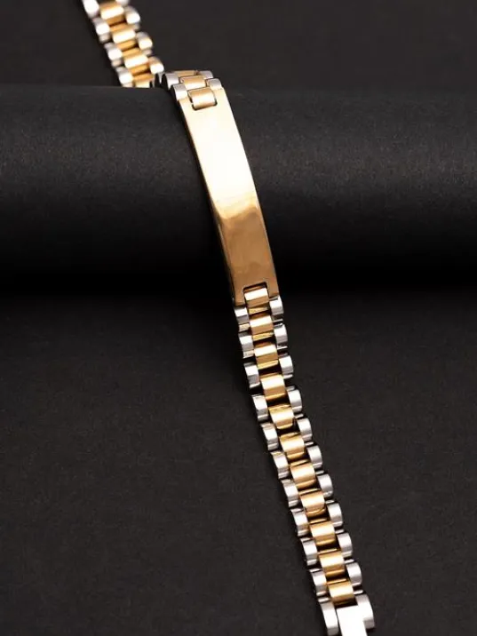 Erkek Çelik Bileklik - İsim Yazılan Lüks Bukle Model Çelik Bileklik Künye