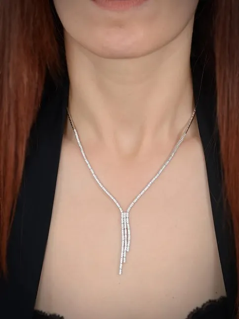 Lida Bayan Zirkon Taşlı Gümüş Su Yolu Set - Kolye, Bileklik, Küpe, Yüzük