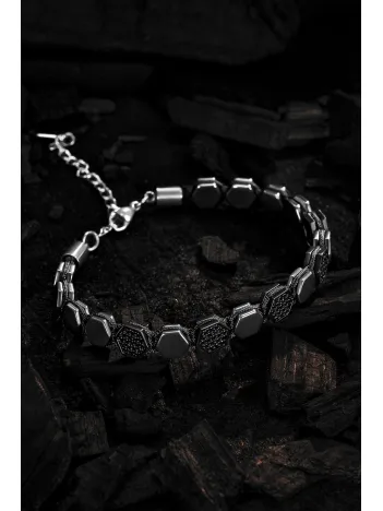 Erkek Doğaltaş Bileklik - Siyah Hematit Taşlı Makrome Örme Erkek Bileklik Erkek Doğaltaş Bileklik - Siyah Hematit Taşlı Makrome Örme Erkek Bileklik