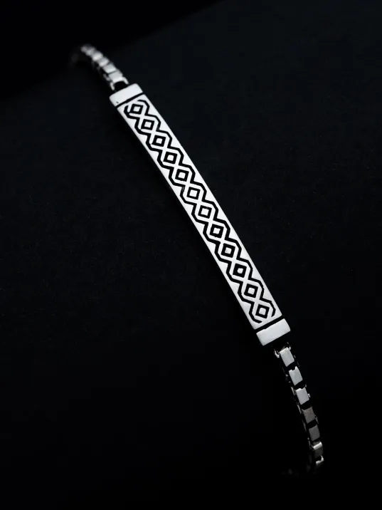 Erkek Gümüş Bileklik - Top Zincir Baklava Desen Gümüş Bileklik Erkek Gümüş Bileklik - Top Zincir Baklava Desen Gümüş Bileklik