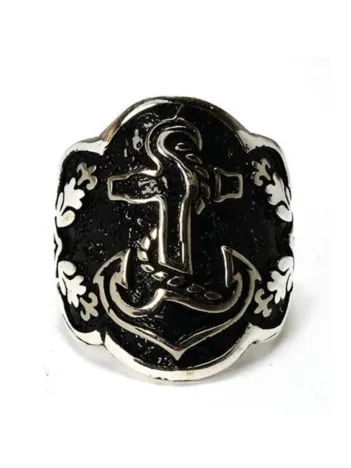 Gemi Çapalı Başparmak Zihgir Okçu Gümüş Erkek Yüzüğü