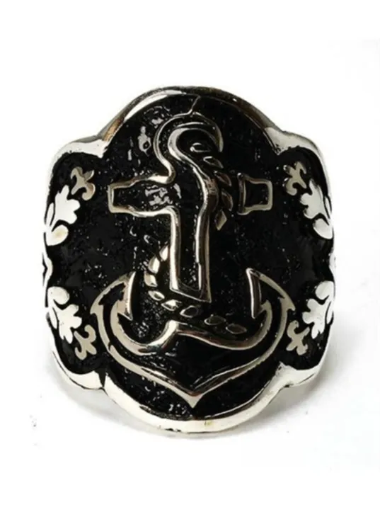 Gemi Çapalı Başparmak Zihgir Okçu Gümüş Erkek Yüzüğü