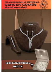 Kadın Gümüş Set - Afrodit  Gümüş Su Yolu Set - Kolye, Bileklik, Küpe, Yüzük