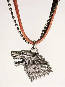 Game Of Thrones Winter İs Coming Deri Erkek Kolye