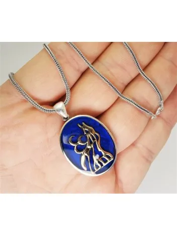 Üç Hilal Bozkurt Ülkücü Erkek Gümüş Kolye Zincir Orta Boy