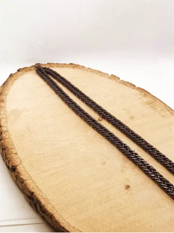 Gurmet Siyah Çelik Erkek Kolye Kalın Model