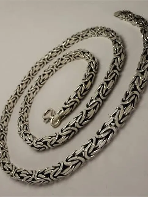 Kral Erkek Gümüş Zincir Kolye 4,5mm Orta Kalınlık