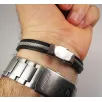 Kişiye Özel İsimli  Siyah Model Erkek Çelik Bileklik Künye