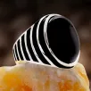Oval Kesim Siyah Oniks Taşlı Erkek Gümüş Yüzük Oval Kesim Siyah Oniks Taşlı Erkek Gümüş Yüzük