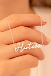 Kadın Gümüş Kolye - Hatice Yazılı 925 Ayar Gümüş Kadın Kolye