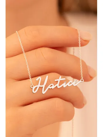 Kadın Gümüş Kolye - Hatice Yazılı 925 Ayar Gümüş Kadın Kolye