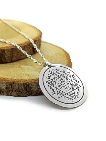Kadın Gümüş Kolye - Hz Süleyman Mührü 925 Ayar Gümüş Kolye