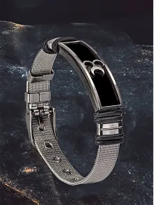 Erkek Çelik Bileklik - Üç Hilal Model Çelik Erkek Bileklik