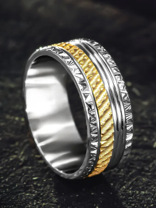 Kadın Gümüş Alyans - Bombeli Altın Şerit 925 Ayar Kadın Yüzük Kadın Gümüş Alyans - Bombeli Altın Şerit 925 Ayar Kadın Yüzük