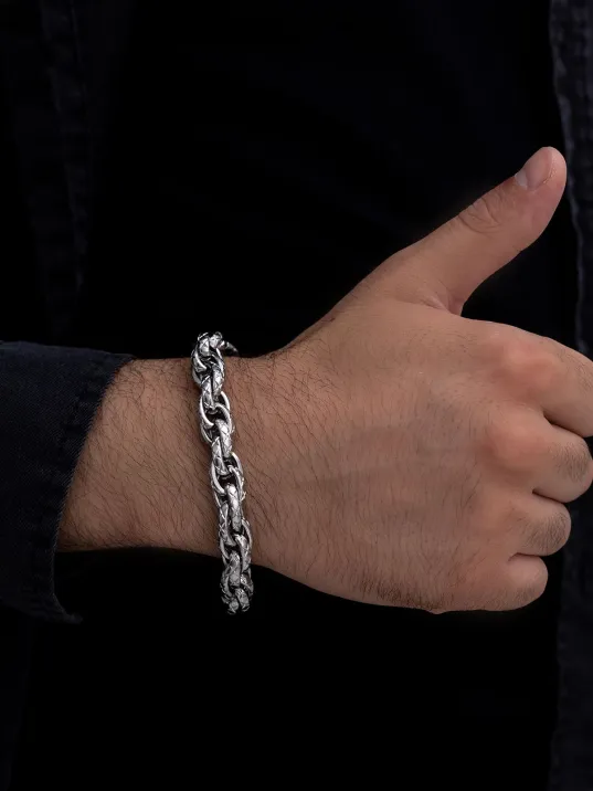 Erkek Çelik Bileklik - Sarmal Model Çelik Bileklik