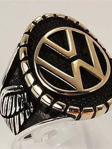 Volkswagen Amblemli Logolu Erkek Gümüş Yüzük