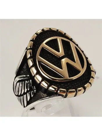 Volkswagen Amblemli Logolu Erkek Gümüş Yüzük