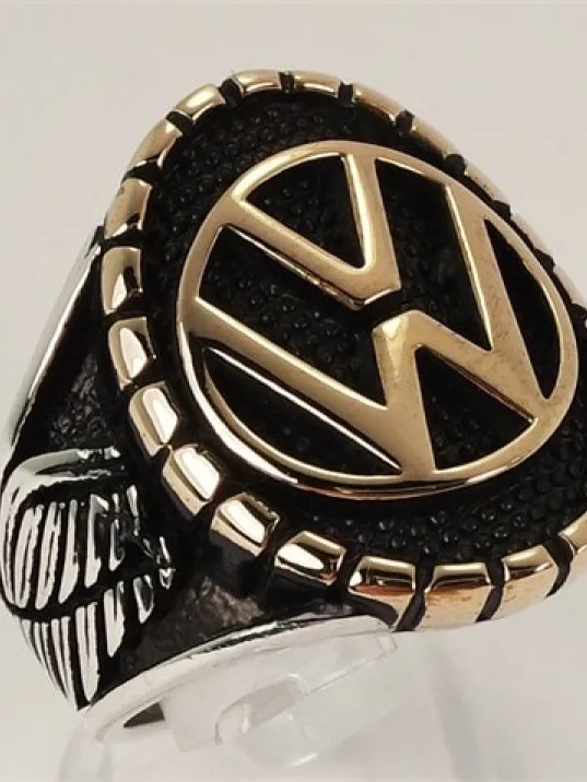 Volkswagen Amblemli Logolu Erkek Gümüş Yüzük