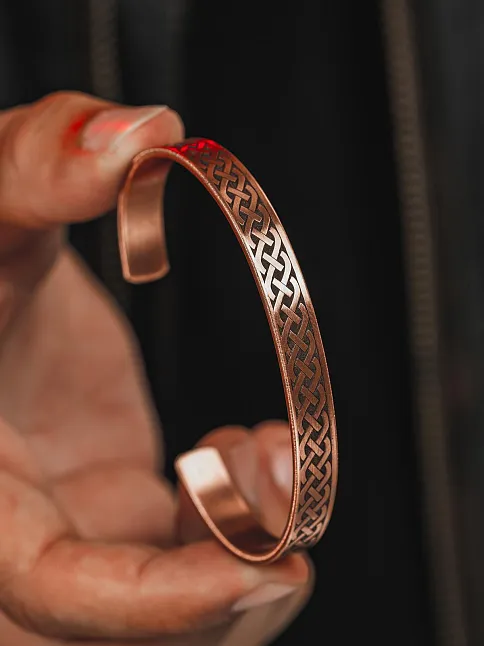 Kadın Erkek Saf Bakır Bileklik Zevahir Model Metal Kutu Doğal Taşlar Bakır Kelepçe Bilezik