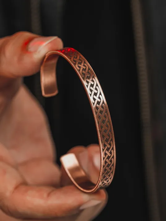 Kadın Erkek Saf Bakır Bileklik Zevahir Model Metal Kutu Doğal Taşlar Bakır Kelepçe Bilezik