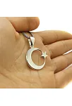 Ay Yıldız Model Erkek Gümüş Kolye Zincir GKLAYYILDIZ-GMS