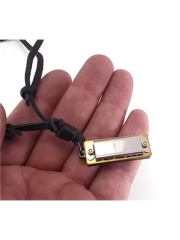 Gerçek Mızıka Erkek Deri Kolye