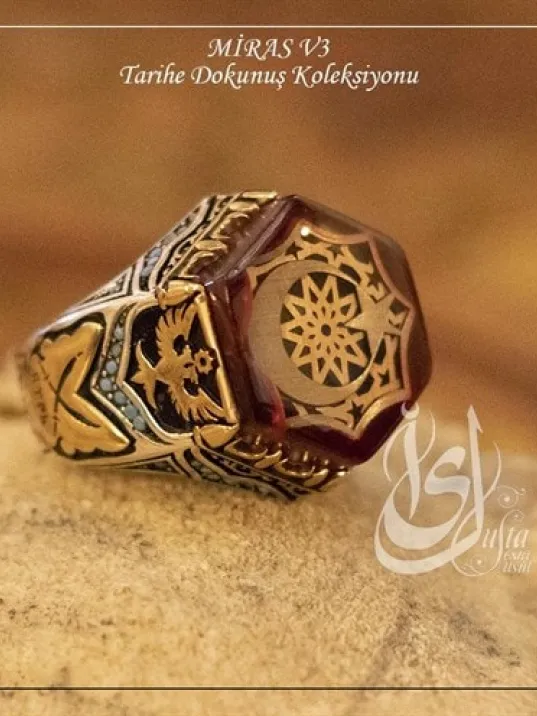 İslam Usta Tasarımı Miras Model 3 Gümüş Erkek Yüzük İslam Usta Tasarımı Miras Model 3 Gümüş Erkek Yüzük