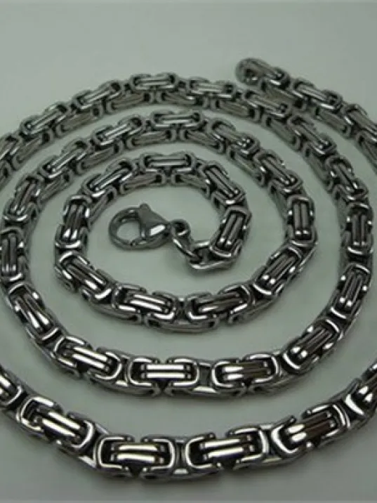 Erkek Çelik Kral Zincir Kolye Bileklik Set