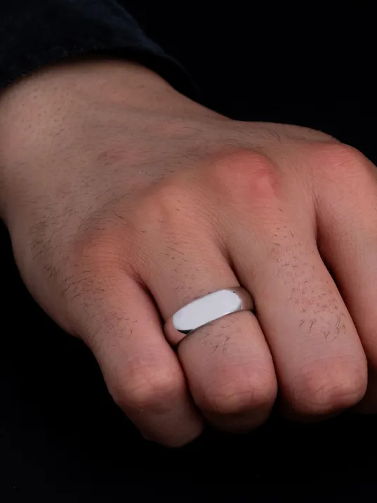 Eliana Tek Gümüş Alyans Yüzük Söz Nişan Yüzükleri Kişiye Özel Ahşap Kutulu