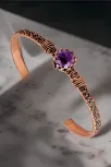 Kadın Bakır Bileklik Yüzük Set - Ametist Taşlı Ağaç Kabuğu Model İnce Metal Kutu Kuvars Taşlı Set Kadın Bakır Bileklik Yüzük Set - Ametist Taşlı Ağaç Kabuğu Model İnce Metal Kutu Kuvars Taşlı Set
