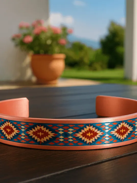 Kadın Bakır Bileklik - Rainbow Model Özel Baskı Metal Kutu Ve Kuvars Taşı Kadın Bakır Bileklik - Rainbow Model Özel Baskı Metal Kutu Ve Kuvars Taşı