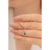 Kadın Gümüş Kolye - 925 Ayar Rose Kaplama Kanatlı Zümrüt Taşlı Damla Model Kadın Kolye Kadın Gümüş Kolye - 925 Ayar Rose Kaplama Kanatlı Zümrüt Taşlı Damla Model Kadın Kolye
