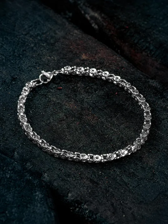 Erkek Çelik Bileklik - Pullu Model Çelik Bileklik