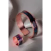 Kadın Bakır Bileklik Yüzük Set - Bianca Model Özel Baskı Metal Kutu Ve Kuvars Taşı Kadın Bakır Bileklik Yüzük Set - Bianca Model Özel Baskı Metal Kutu Ve Kuvars Taşı