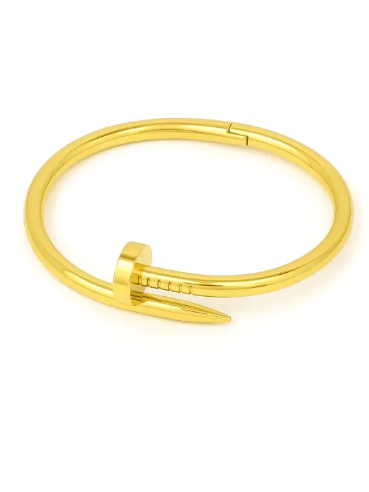 Paslanmaz Çelik Erkek Bayan Çivi Bileklik-Sarı
