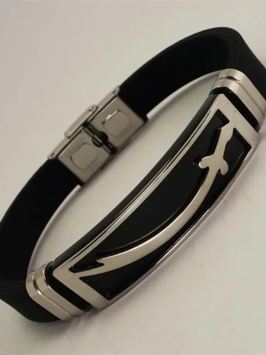 Zülfikar Kılıç Kauçuk Çelik Erkek Bileklik