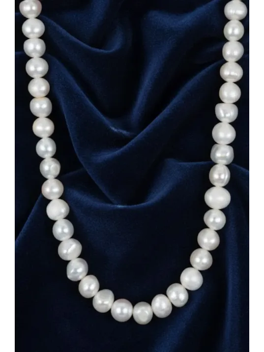 Gerçek Dizi İnci - 7mm Doğal Beyaz Yanar Dönerli Tatlısu Yuvarlak İnci Takı Yapım Malzemesi